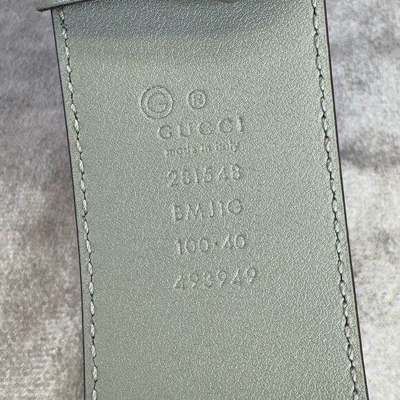 Gucci Microguccissima Embossed Gray Leather Belt 281548 100/40 - Picture 4 of 12